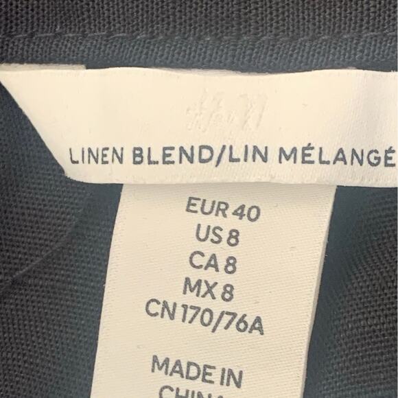 H&M Linen Blend Black Pleated Front Shorts Size 8 New with Tags - Picture 6 of 11